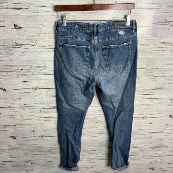 The Kooples Willy Boyfriend Distressed Jeans Blue  size 26 - Picture 8 of 10